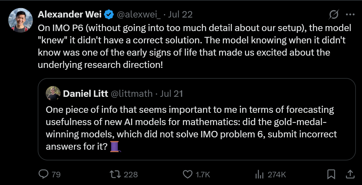 Alexander Wei's X post about calibration